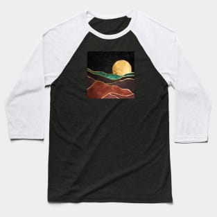 Gold landscape with moon #1 Baseball T-Shirt